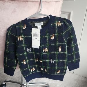 Ralph Lauren Navy and Green Kids Cardigan